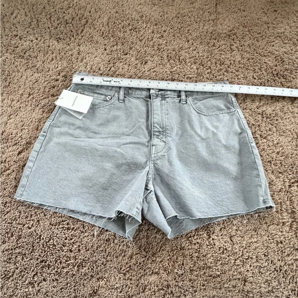 NWT new 31 Anthropologie unpublished emma Gray Denim Jean shorts mom fit - Picture 15 of 17